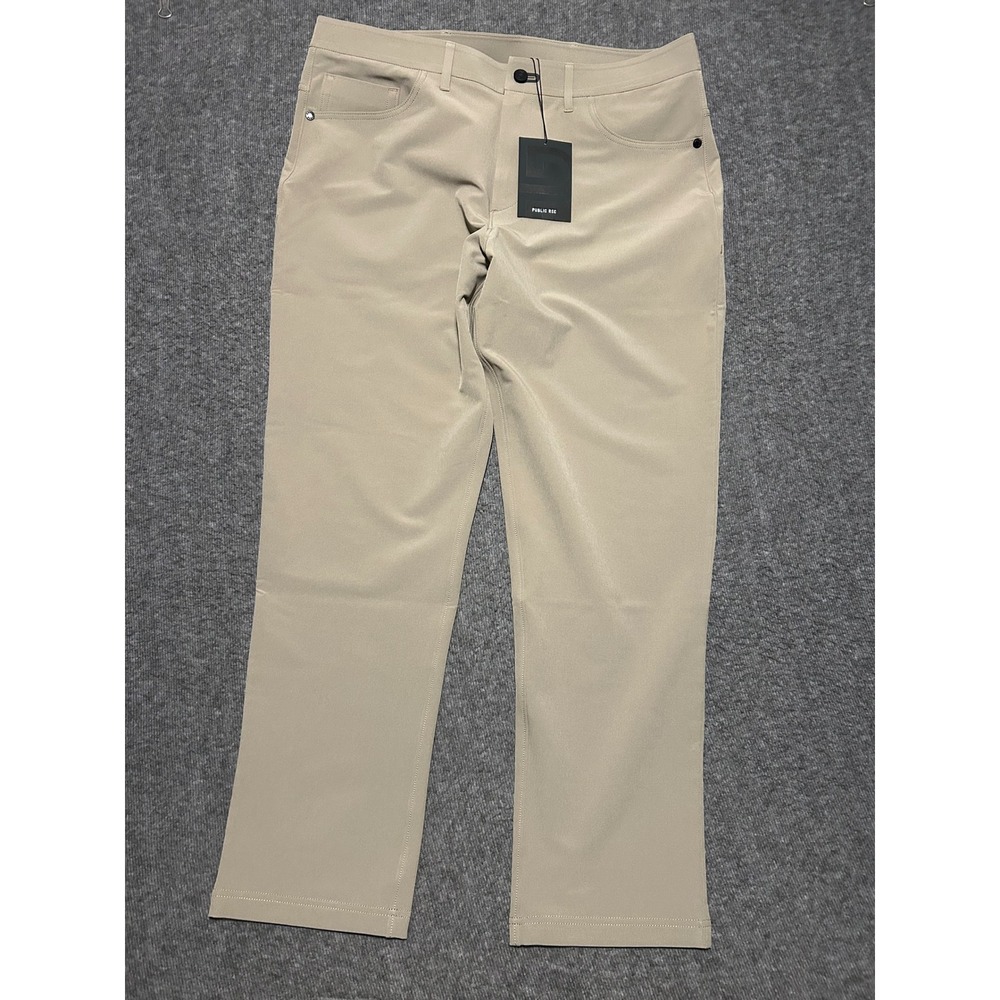 Public rec workday pant straight leg sand mens new work fit 36X29 (tag 34X30) - Picture 2 of 9